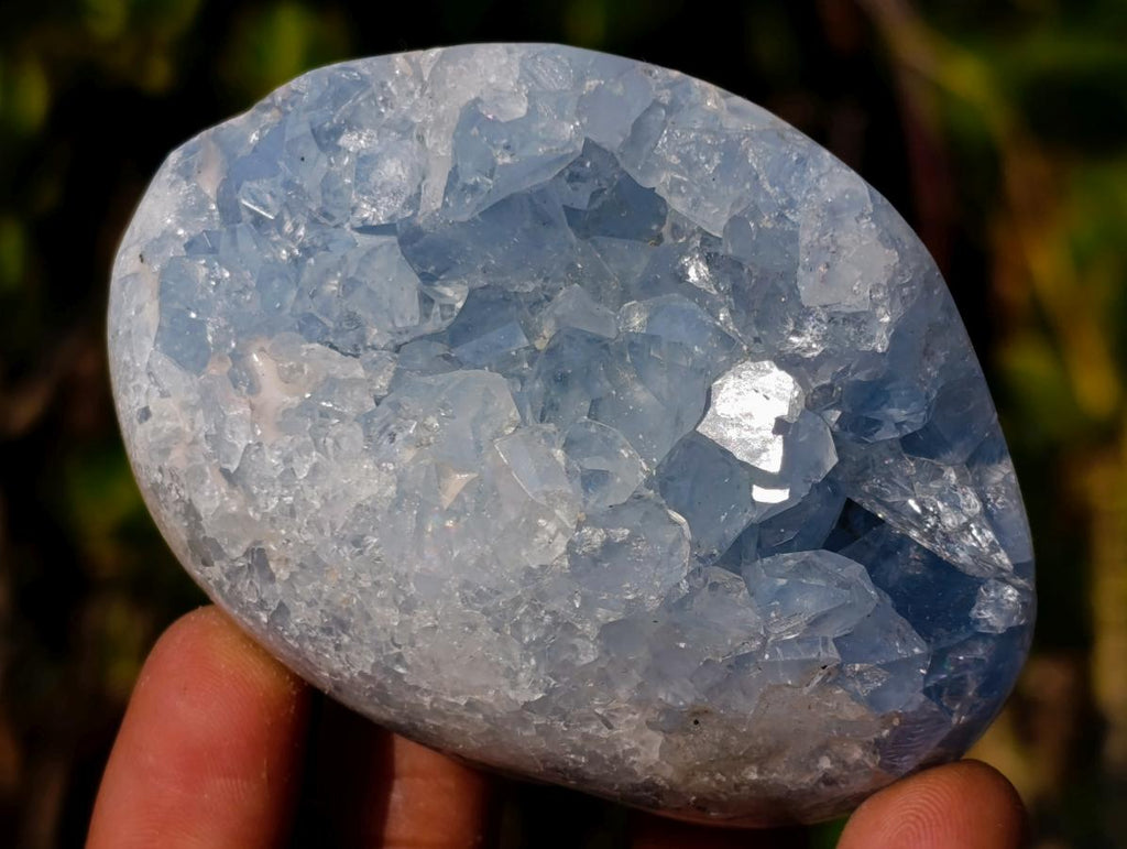 Polished and Natural Blue Celestite Free Forms x 6 From Sakoany, Madagascar - Toprock Gemstones and Minerals 