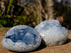 Polished and Natural Blue Celestite Free Forms x 6 From Sakoany, Madagascar - Toprock Gemstones and Minerals 