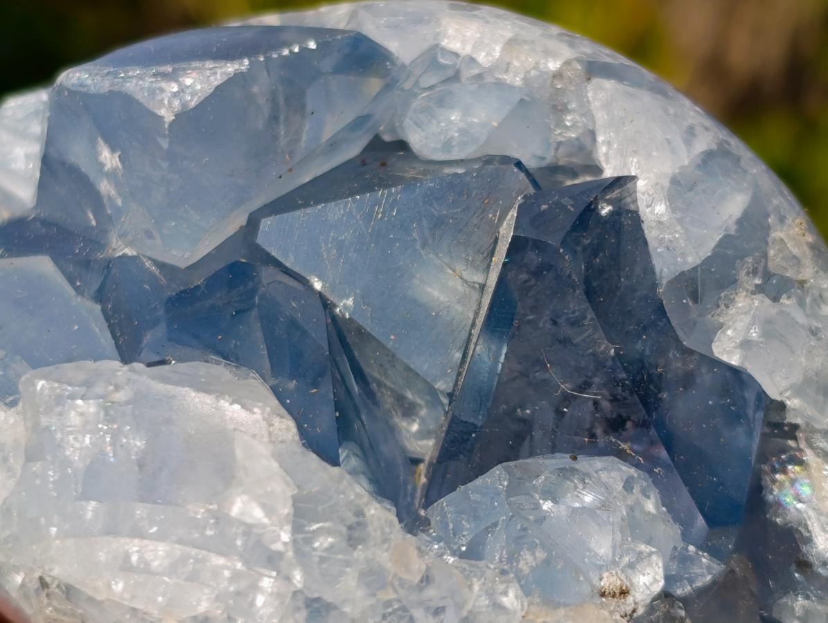 Polished and Natural Blue Celestite Free Forms x 6 From Sakoany, Madagascar - Toprock Gemstones and Minerals 