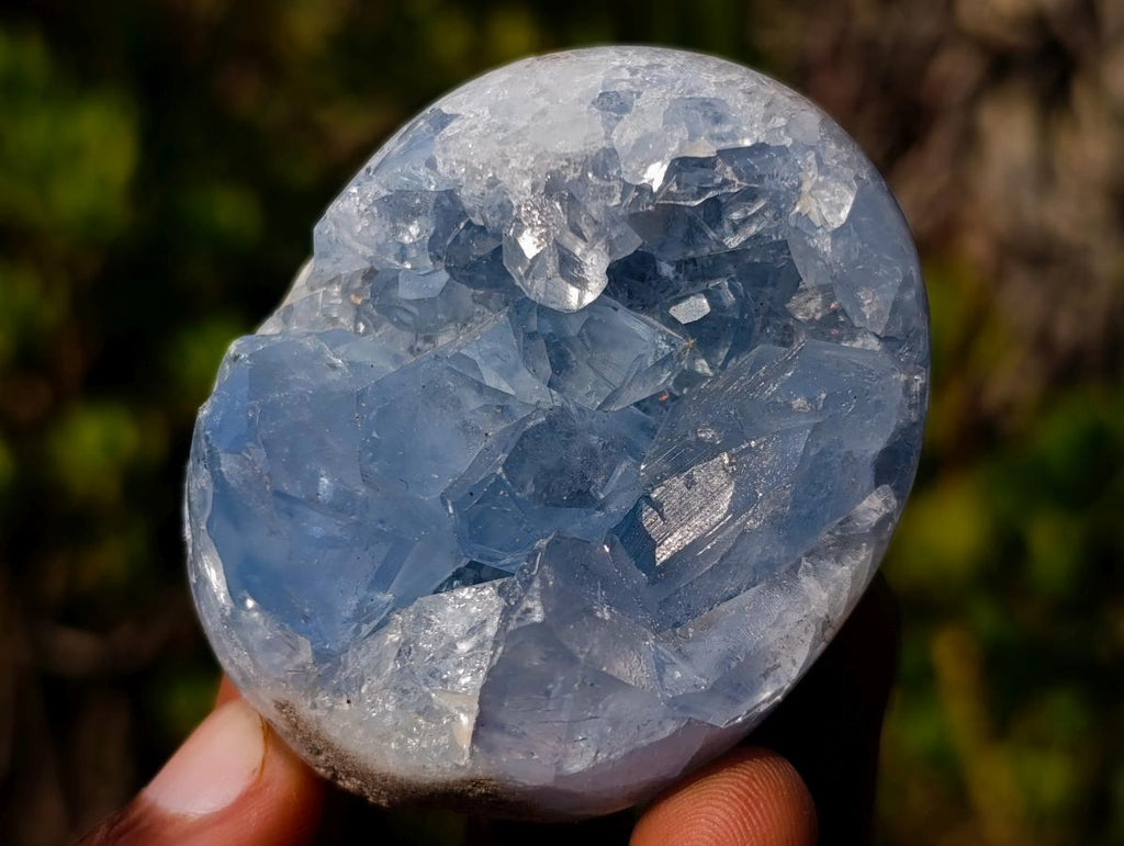 Polished and Natural Blue Celestite Free Forms x 6 From Sakoany, Madagascar - Toprock Gemstones and Minerals 