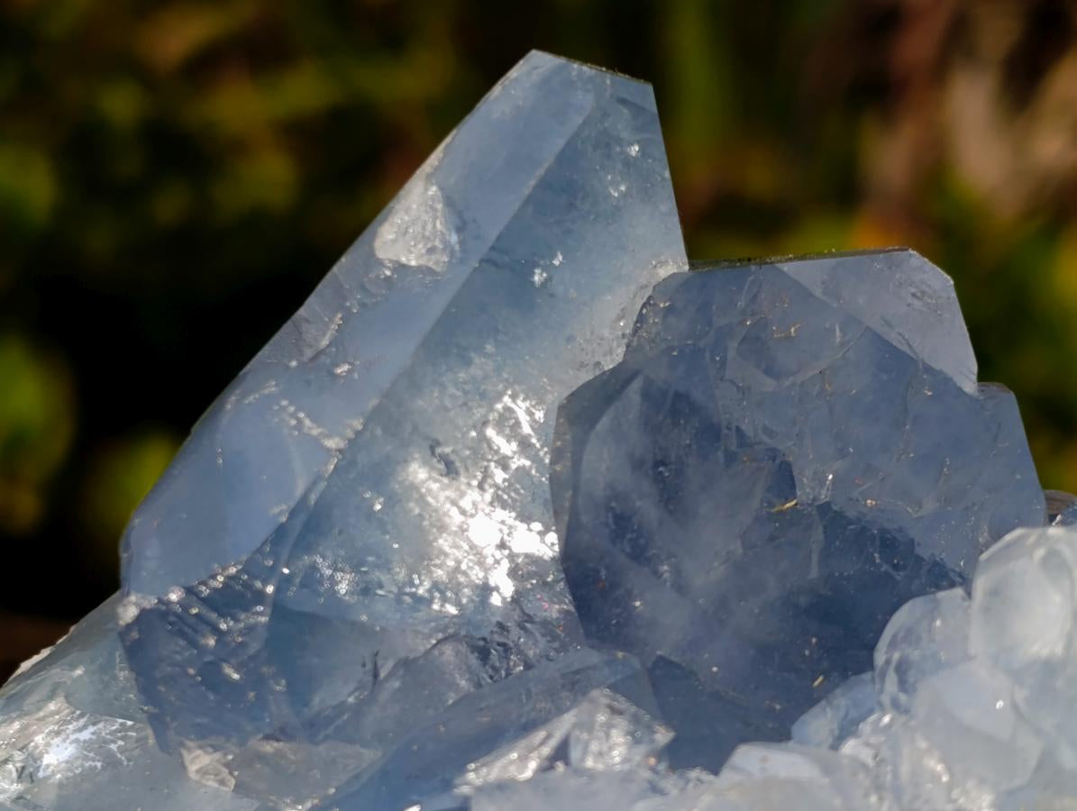 Polished and Natural Blue Celestite Free Forms x 6 From Sakoany, Madagascar - Toprock Gemstones and Minerals 