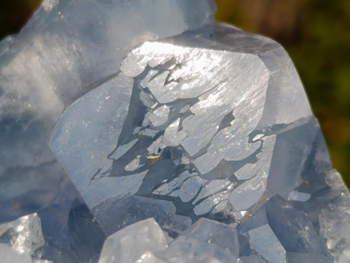 Polished and Natural Blue Celestite Free Forms x 6 From Sakoany, Madagascar - Toprock Gemstones and Minerals 
