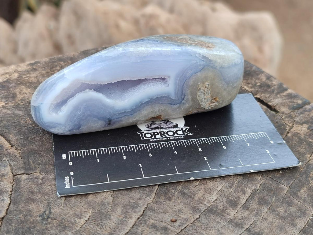 Polished and Ntural Blue Lace Agate Free Forms x 12 From Nsanje, Malawi - Toprock Gemstones and Minerals 