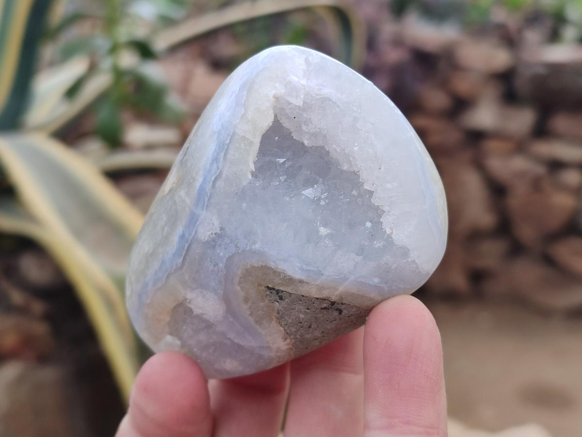 Polished and Ntural Blue Lace Agate Free Forms x 12 From Nsanje, Malawi - Toprock Gemstones and Minerals 