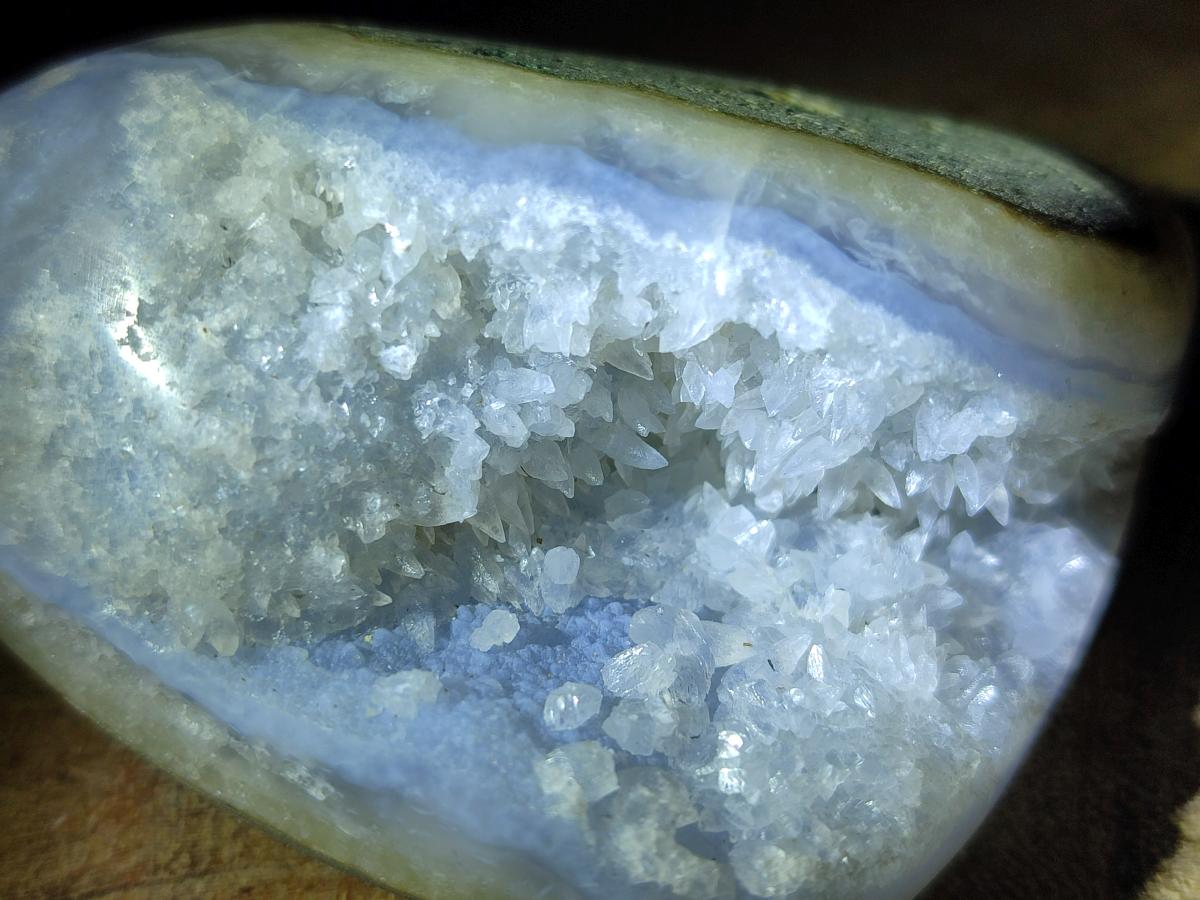 Polished and Ntural Blue Lace Agate Free Forms x 12 From Nsanje, Malawi - Toprock Gemstones and Minerals 