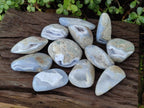 Polished and Ntural Blue Lace Agate Free Forms x 12 From Nsanje, Malawi - Toprock Gemstones and Minerals 