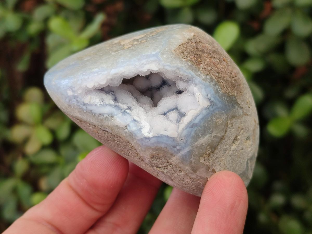 Polished and Ntural Blue Lace Agate Free Forms x 12 From Nsanje, Malawi - Toprock Gemstones and Minerals 