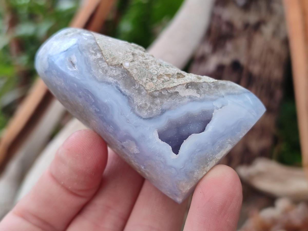 Polished and Ntural Blue Lace Agate Free Forms x 12 From Nsanje, Malawi - Toprock Gemstones and Minerals 