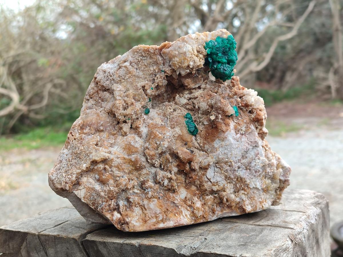 Natural Large Dioptase Specimen with Feldspar x 1 From Kaokoveld Namibia - Toprock Gemstones and Minerals 