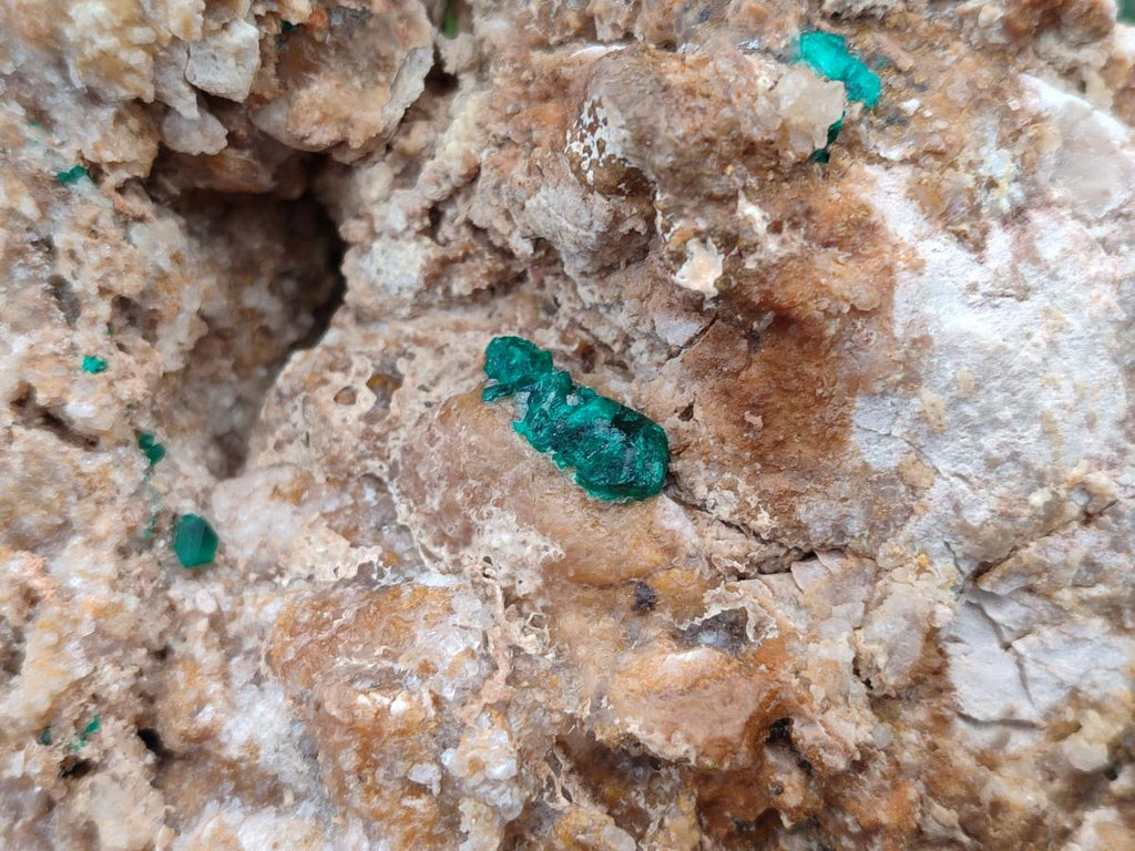 Natural Large Dioptase Specimen with Feldspar x 1 From Kaokoveld Namibia - Toprock Gemstones and Minerals 
