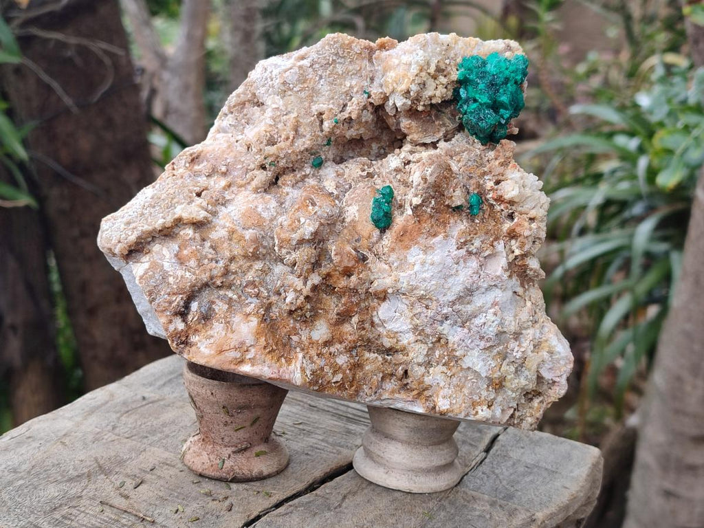 Natural Large Dioptase Specimen with Feldspar x 1 From Kaokoveld Namibia - Toprock Gemstones and Minerals 