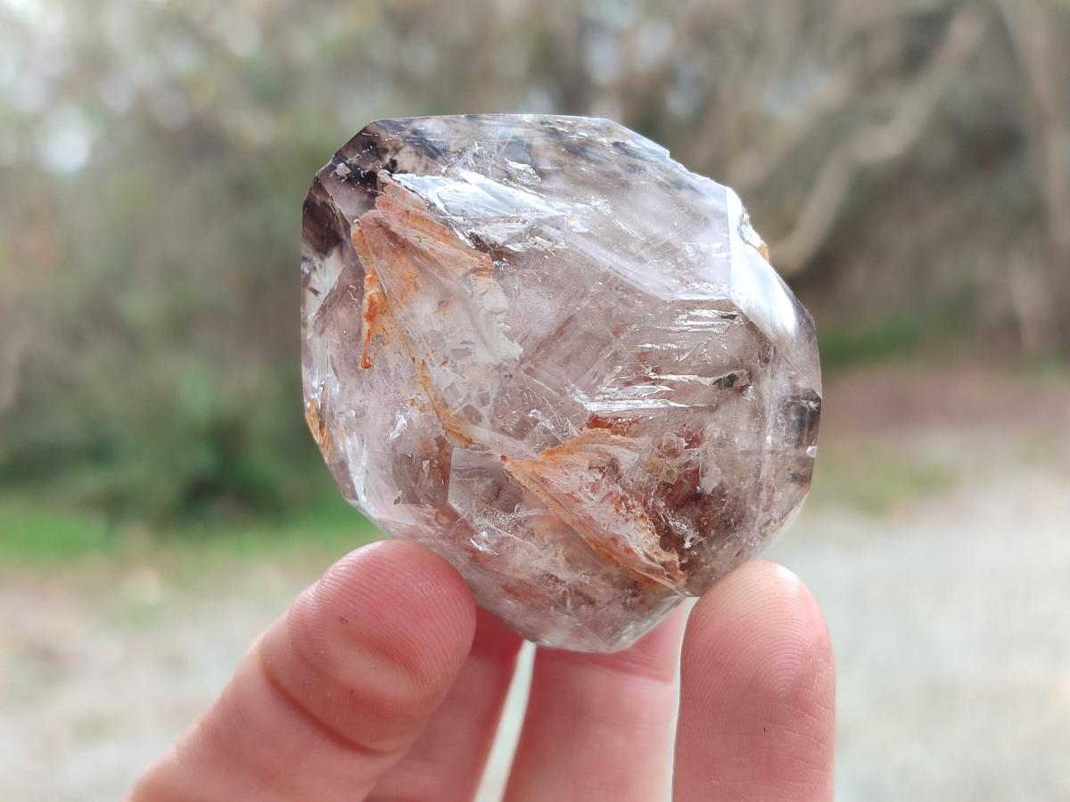Polished Smokey Window Amethyst Crystals x 12 From Akansobe, Madagascar - Toprock Gemstones and Minerals 