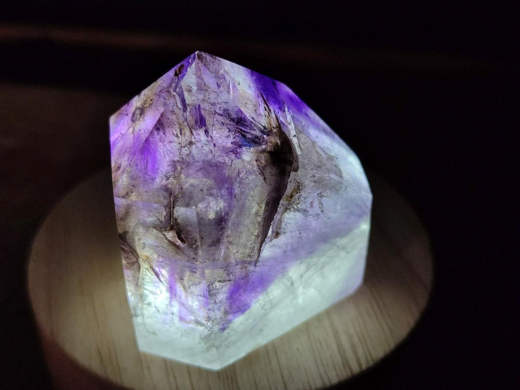 Polished Smokey Window Amethyst Crystals x 12 From Akansobe, Madagascar - Toprock Gemstones and Minerals 