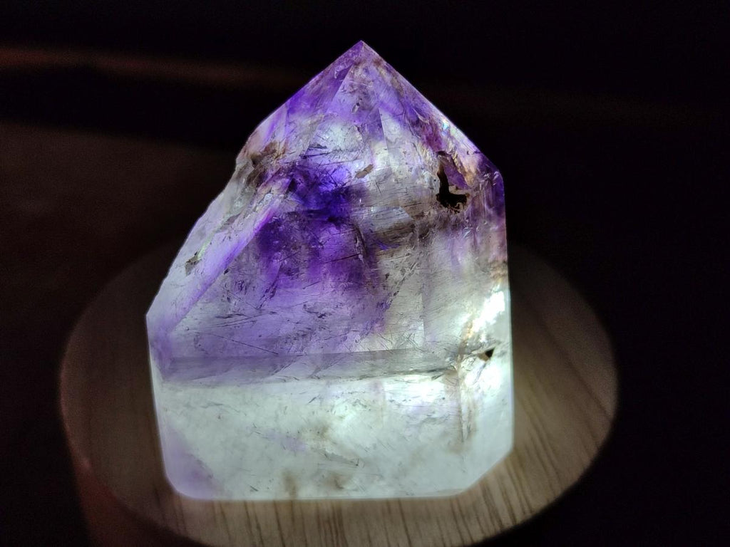Polished Smokey Window Amethyst Crystals x 12 From Akansobe, Madagascar - Toprock Gemstones and Minerals 