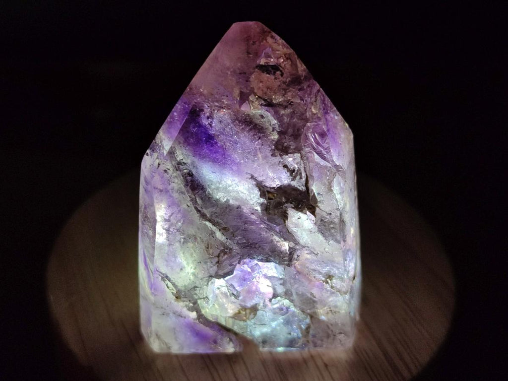Polished Smokey Window Amethyst Crystals x 12 From Akansobe, Madagascar - Toprock Gemstones and Minerals 
