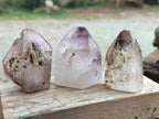 Polished Smokey Window Amethyst Crystals x 12 From Akansobe, Madagascar - Toprock Gemstones and Minerals 