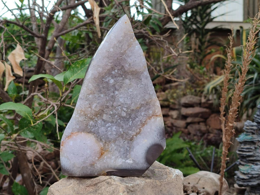 Polished and Natural Large Banded Agate Plaque x 1 From Maintirano, Madagascar - Toprock Gemstones and Minerals 
