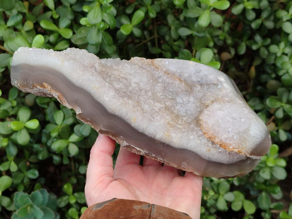 Polished and Natural Large Banded Agate Plaque x 1 From Maintirano, Madagascar - Toprock Gemstones and Minerals 