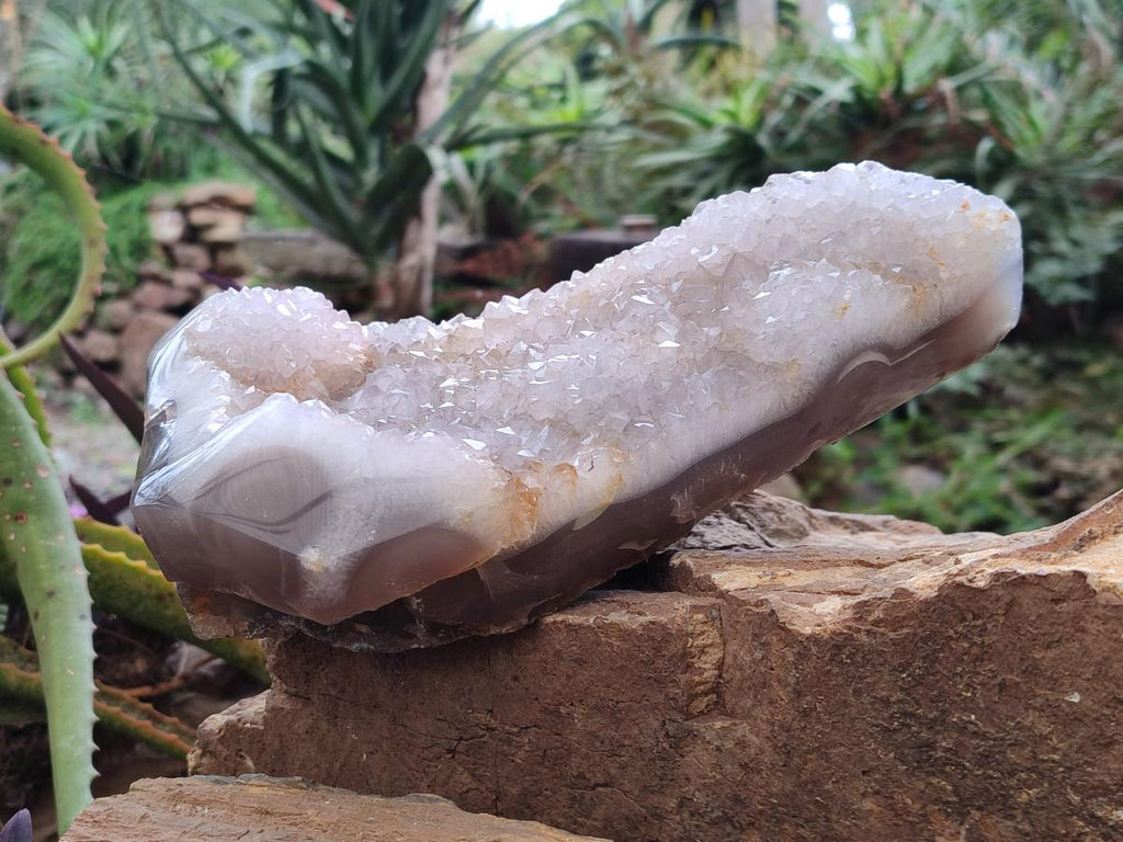 Polished and Natural Large Banded Agate Plaque x 1 From Maintirano, Madagascar - Toprock Gemstones and Minerals 