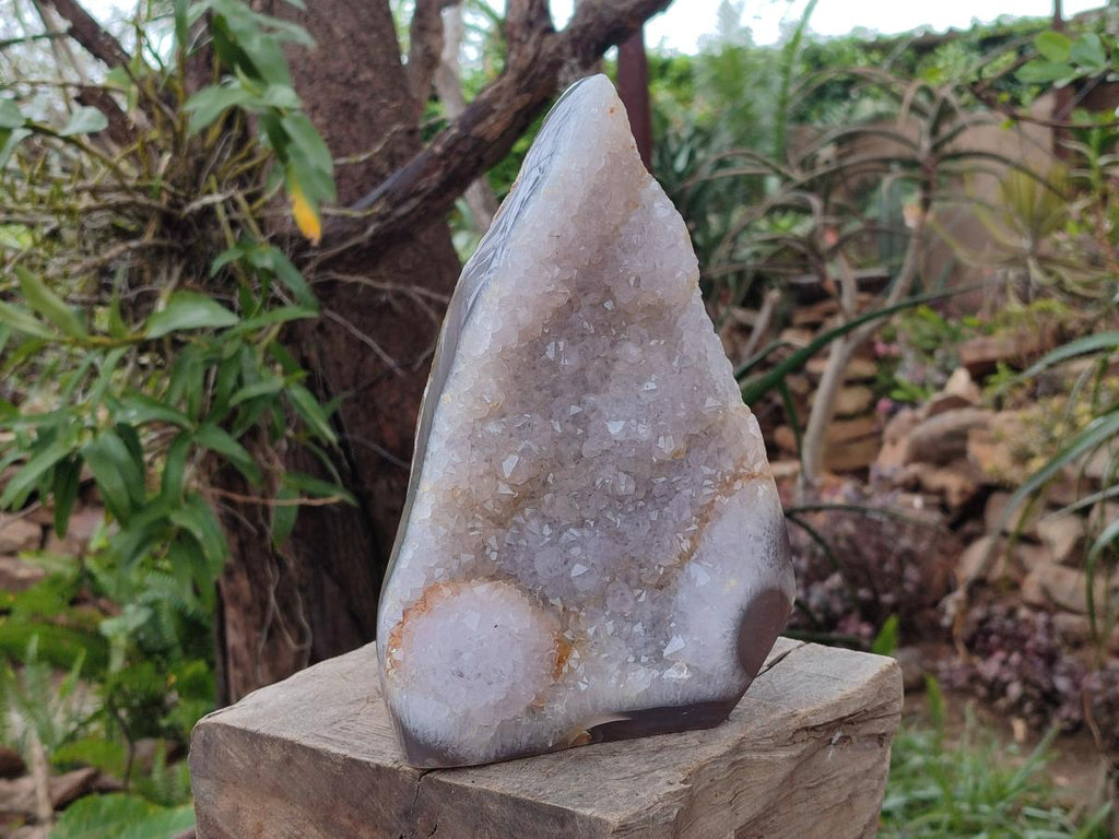 Polished and Natural Large Banded Agate Plaque x 1 From Maintirano, Madagascar - Toprock Gemstones and Minerals 