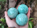 Polished Amazonite Spheres x 4 From Madagascar - Toprock Gemstones and Minerals 