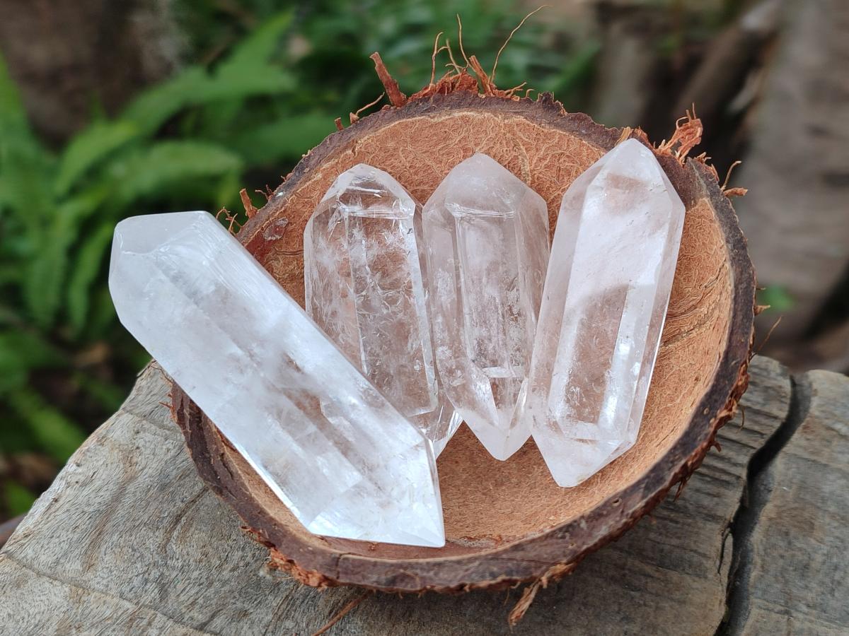 Polished Double Terminated Clear Quartz Crystals x 12 From Madagascar - Toprock Gemstones and Minerals 