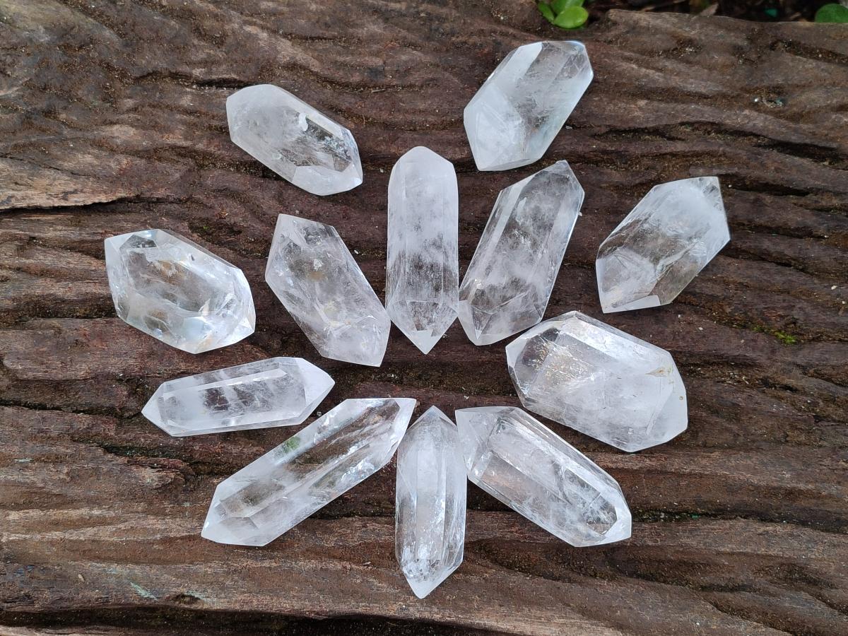 Polished Double Terminated Clear Quartz Crystals x 12 From Madagascar - Toprock Gemstones and Minerals 