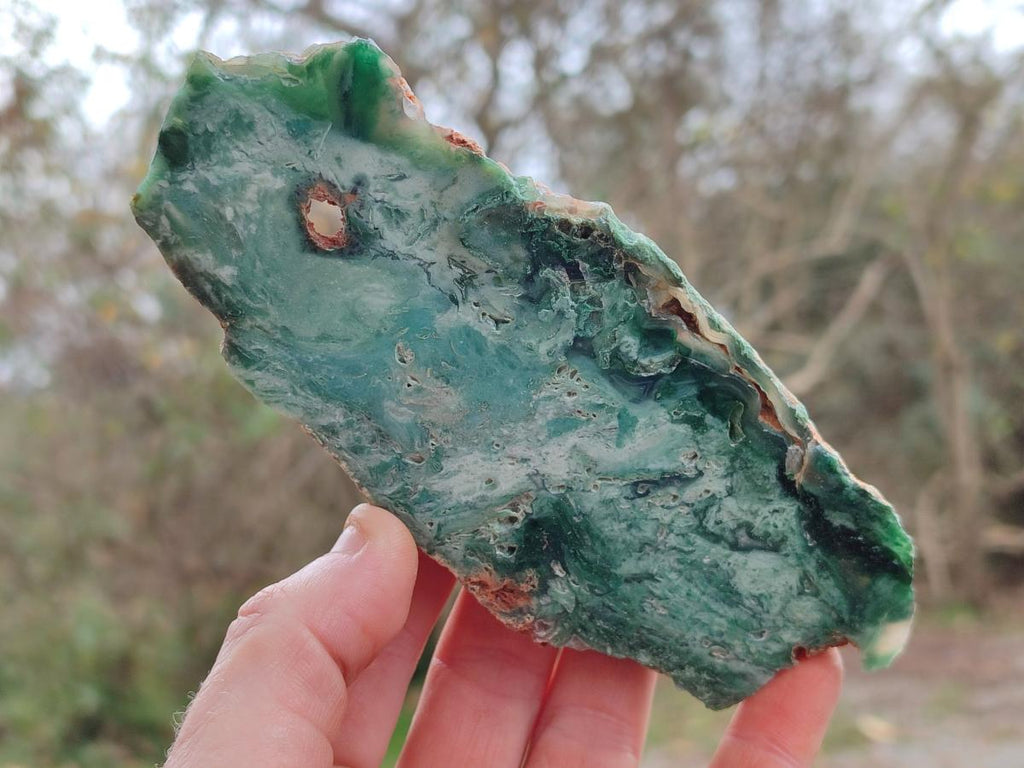 Polished One Side Great Dyke Mtorolite Chrysoprase Slices x 6 From Great Dyke Mountain Range, Zimbabwe - Toprock Gemstones and Minerals 