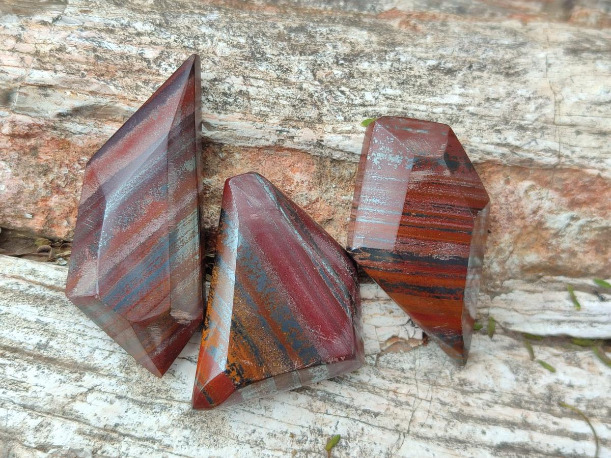 Polished Banded Tiger Iron Jewellery Free Forms x 34 From South Africa - Toprock Gemstones and Minerals 