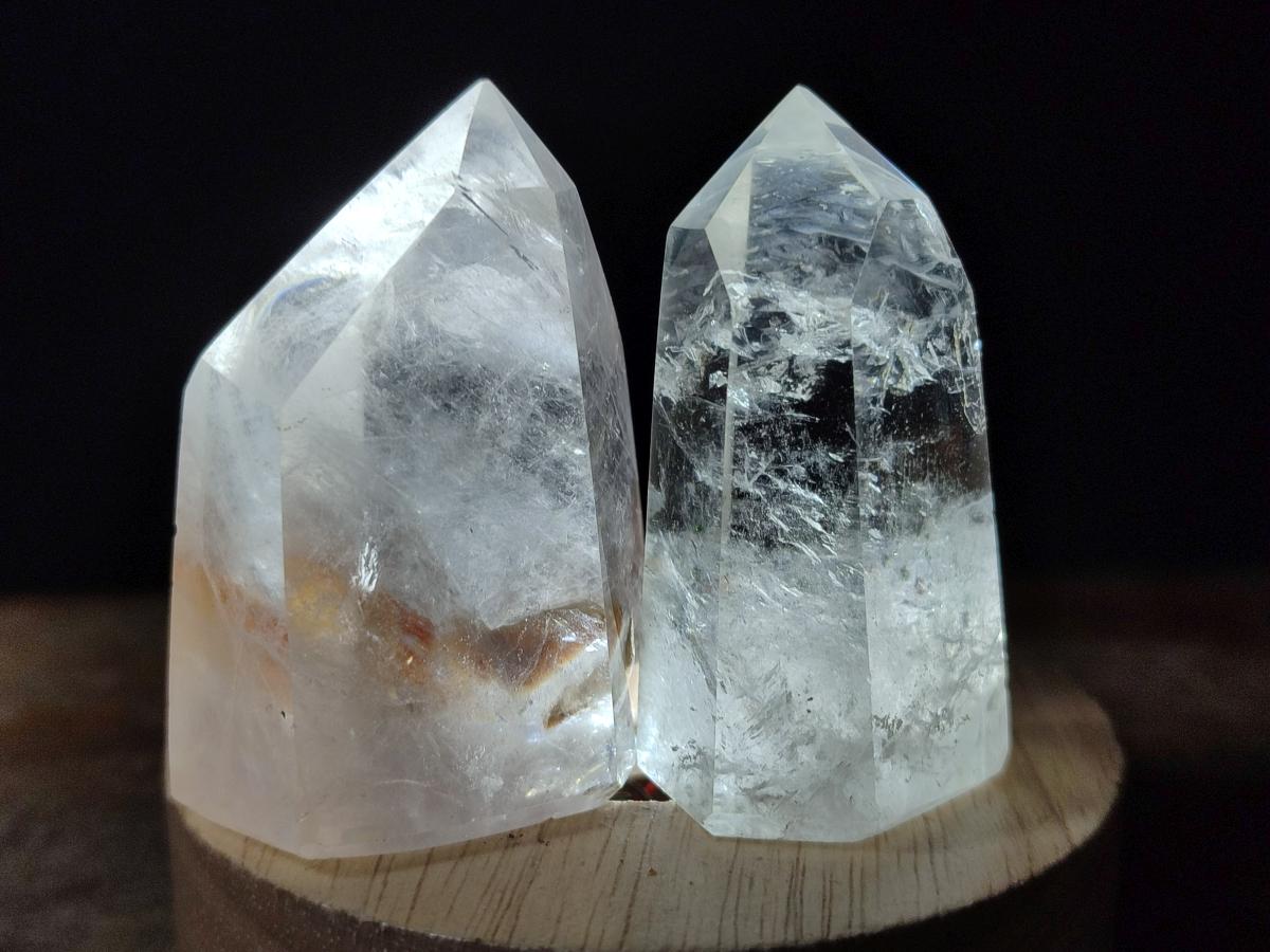 Polished Clear Quartz Crystals with Inclusions x 12 From Madagascar - Toprock Gemstones and Minerals 