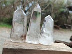 Polished Clear Quartz Crystals with Inclusions x 12 From Madagascar - Toprock Gemstones and Minerals 