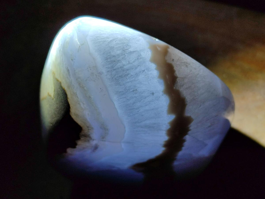 Polished Blue Lace Agate Standing Display Piece x 1 From Nsanje, Malawi - Toprock Gemstones and Minerals 