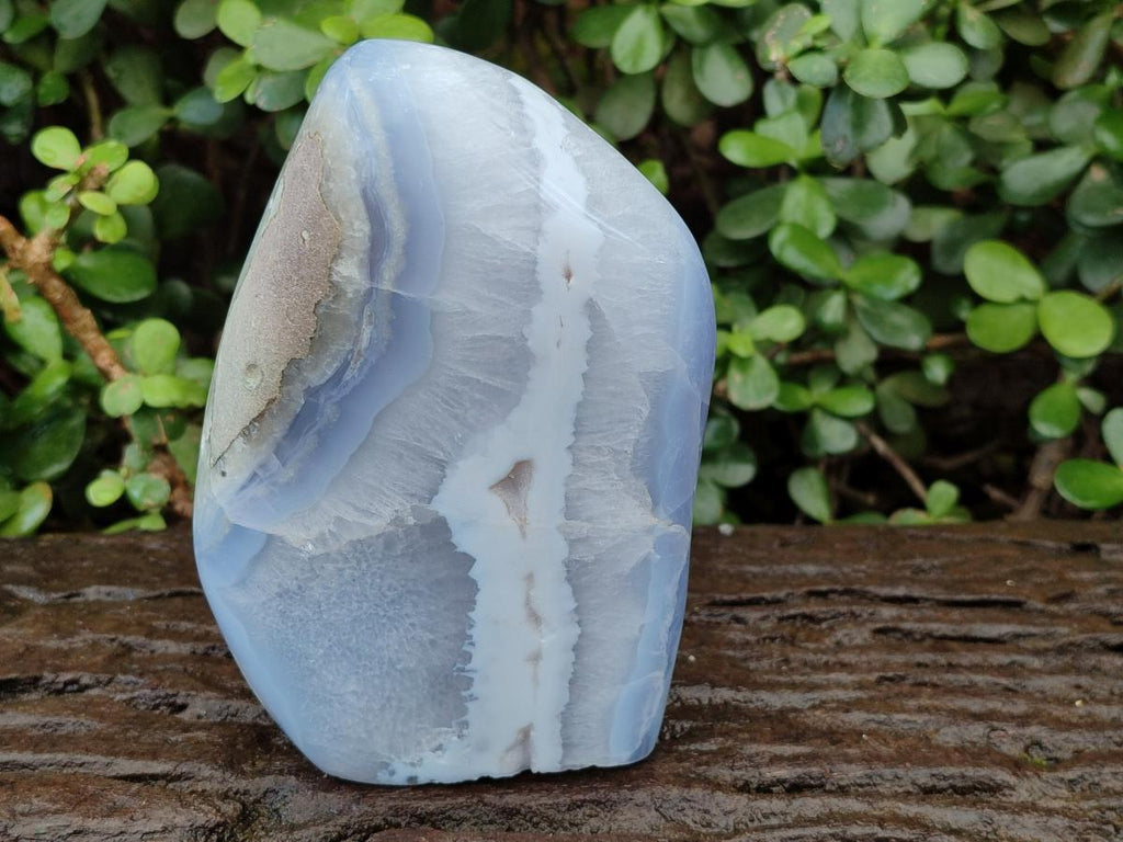 Polished Blue Lace Agate Standing Display Piece x 1 From Nsanje, Malawi - Toprock Gemstones and Minerals 