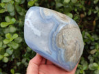 Polished Blue Lace Agate Standing Display Piece x 1 From Nsanje, Malawi - Toprock Gemstones and Minerals 