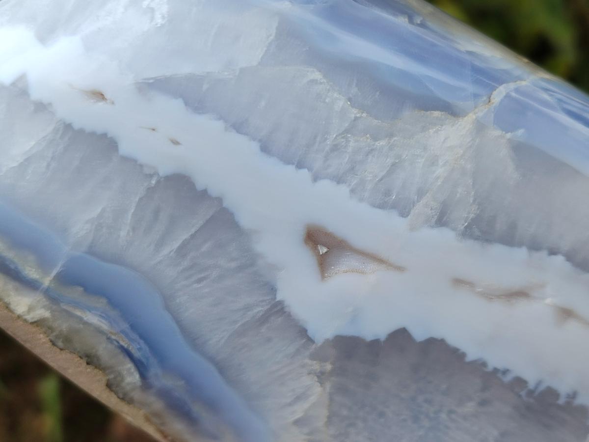 Polished Blue Lace Agate Standing Display Piece x 1 From Nsanje, Malawi - Toprock Gemstones and Minerals 