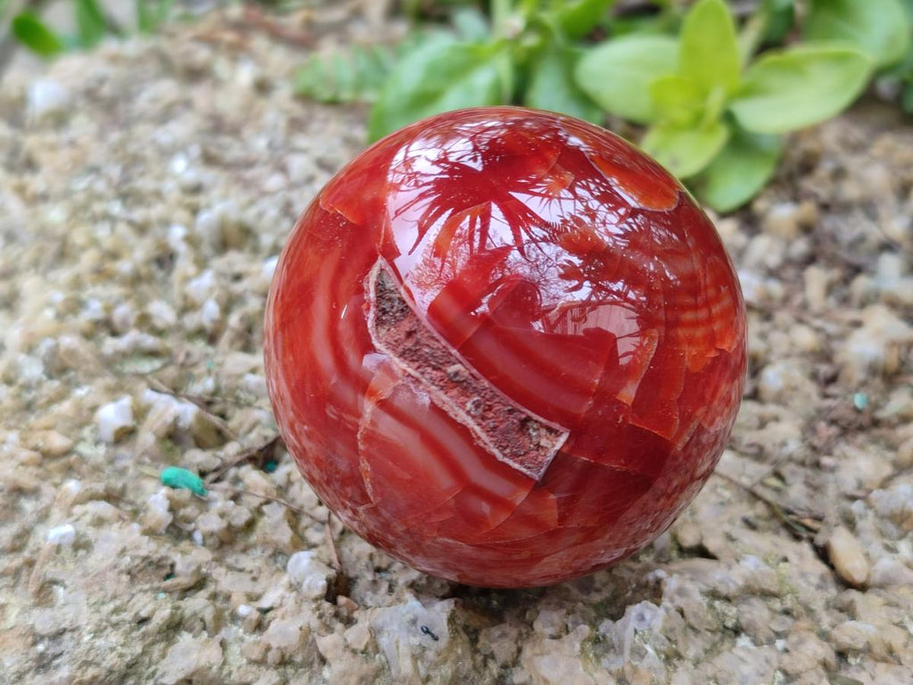 Polished and Natural Carnelian Agate Gemstone Spheres x 6 From Madagascar - Toprock Gemstones and Minerals 