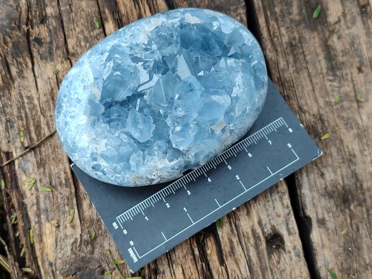 Polished and Natural Blue Celestite Free Forms x 4 From Sakoany, Madagascar - Toprock Gemstones and Minerals 