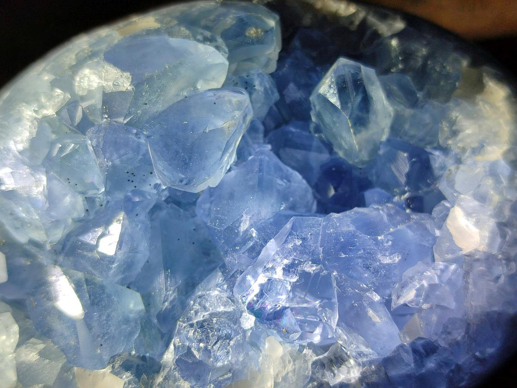 Polished and Natural Blue Celestite Free Forms x 4 From Sakoany, Madagascar - Toprock Gemstones and Minerals 