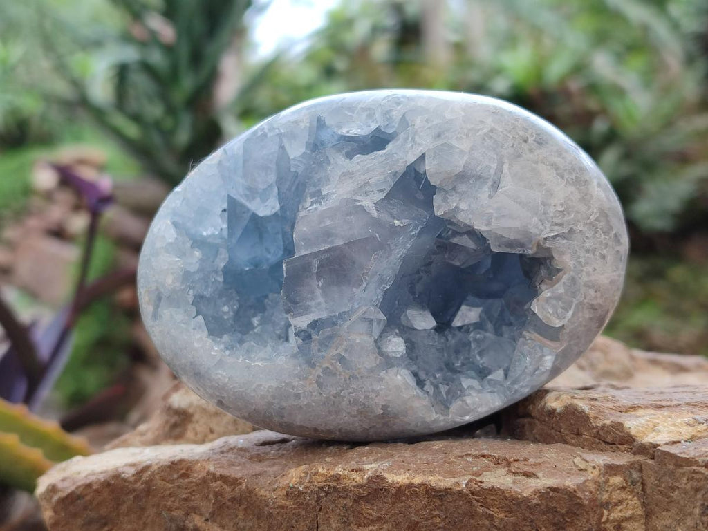 Polished and Natural Blue Celestite Free Forms x 4 From Sakoany, Madagascar - Toprock Gemstones and Minerals 