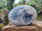 Polished and Natural Blue Celestite Free Forms x 4 From Sakoany, Madagascar - Toprock Gemstones and Minerals 