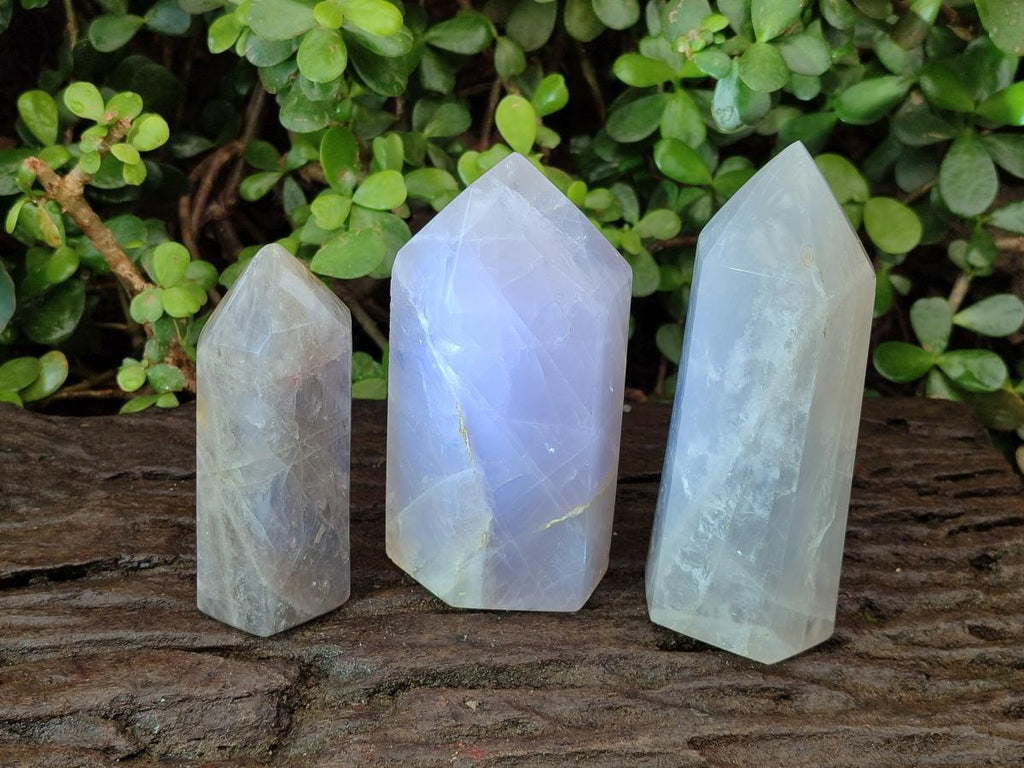 Polished Rose Girasol Pearl Quartz Crystals x 3 From Ambatondrazaka, Madagascar - Toprock Gemstones and Minerals 