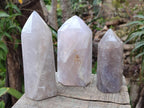 Polished Rose Girasol Pearl Quartz Crystals x 3 From Ambatondrazaka, Madagascar - Toprock Gemstones and Minerals 