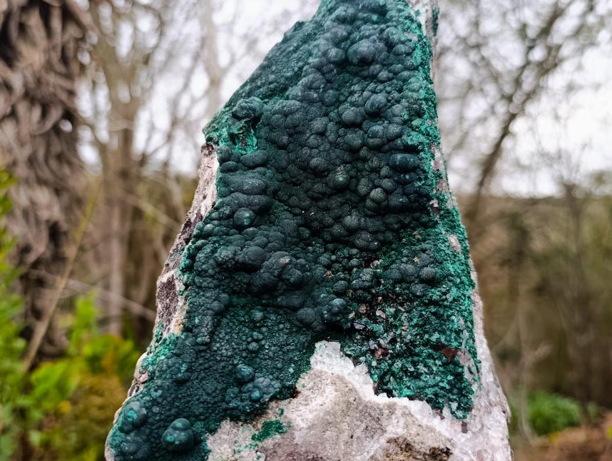Natural Large Ball Malachite Specimen with Quartz on Dolomite Matrix x 1 From Mindingi Mine, Kambove, Congo - Toprock Gemstones and Minerals 