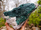 Natural Large Ball Malachite Specimen with Quartz on Dolomite Matrix x 1 From Mindingi Mine, Kambove, Congo - Toprock Gemstones and Minerals 