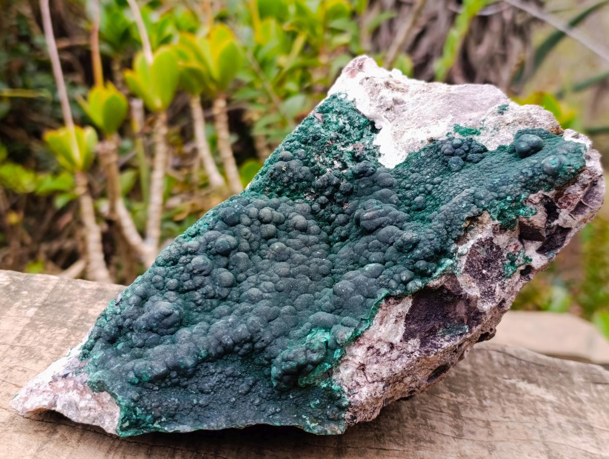 Natural Large Ball Malachite Specimen with Quartz on Dolomite Matrix x 1 From Mindingi Mine, Kambove, Congo - Toprock Gemstones and Minerals 