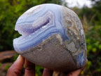 Polished Large Blue Lace Agate Standing Display Piece x 1 From Nsanje, Malawi - Toprock Gemstones and Minerals 