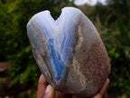 Polished Large Blue Lace Agate Standing Display Piece x 1 From Nsanje, Malawi - Toprock Gemstones and Minerals 