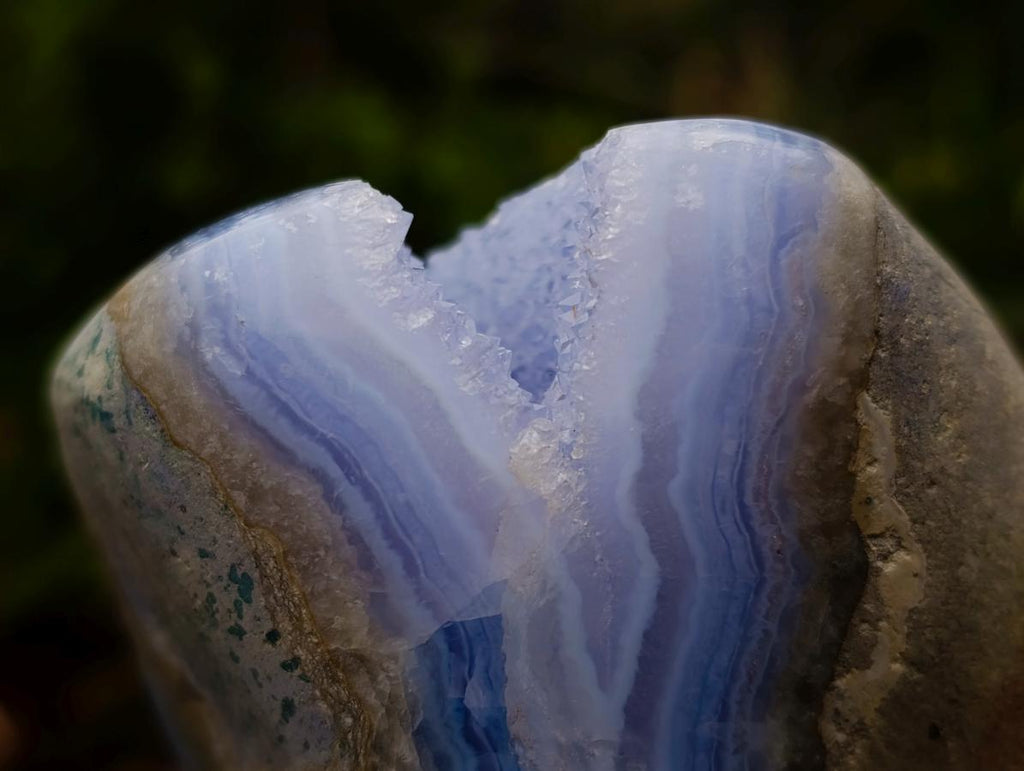 Polished Large Blue Lace Agate Standing Display Piece x 1 From Nsanje, Malawi - Toprock Gemstones and Minerals 