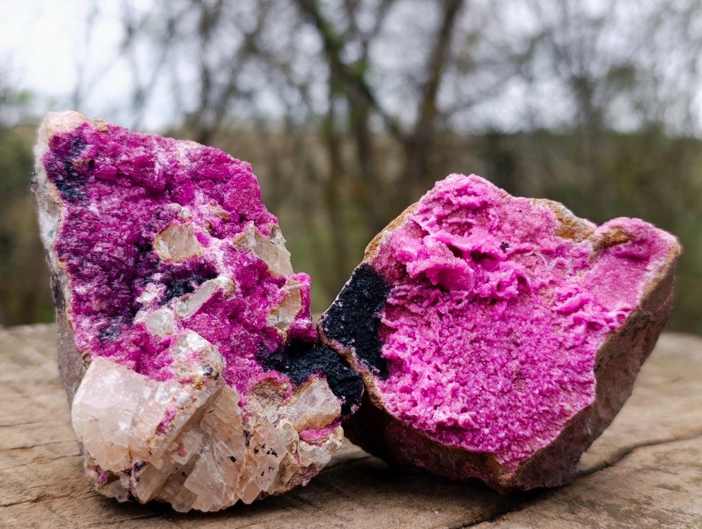 Natural Salrose Cobaltoan Dolomite Specimens x 4 From Kakanda, Congo - Toprock Gemstones and Minerals 