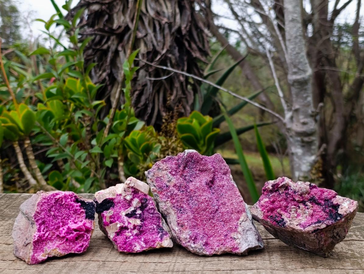Natural Salrose Cobaltoan Dolomite Specimens x 4 From Kakanda, Congo - Toprock Gemstones and Minerals 